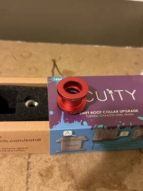 1924-k4 Acuity Instruments Shift Boot Collar Upgrade - Satin Red Aluminum