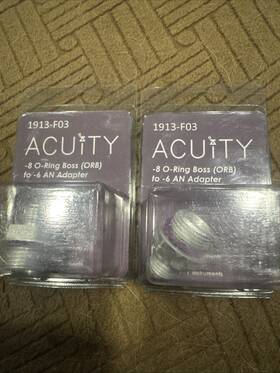 1913-f03 Acuity Instruments 658906263359 For Fuel Rail -6an To 8 Orb Adapter Set Of Two