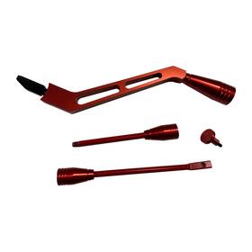 106-003rd Att-motors New Red Billet Aluminum Gm Column Shifter Turn Signal Lever Hazard Tilt Kit