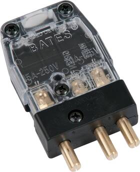 20m-x Brand Marinco Bates Stage Pin 20 Amp 125 Volt Male Inline - Clear Cover
