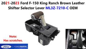 Ml3z-7210-c Ford 2021-2023 F150 King Ranch Brown Leather Shifter Selector Lever