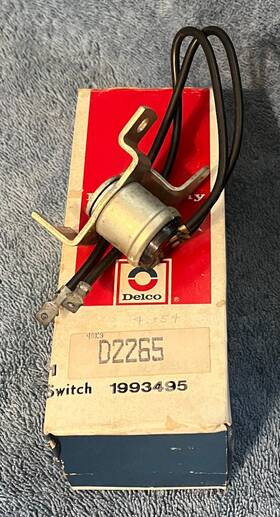 1993495 Gm Corvette Clutch Neutral Safety Switch - 1969-81 Nos Gm# Delco D2265