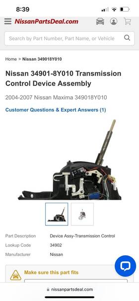 34901-8y010 Nissan 2004-2006 Maxima Shifter
