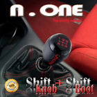 Sga-bk-red-210-n1 Sk2209-5-br Manual Leather Speed Shift Knob Red Stitch Boot 00842148183234
