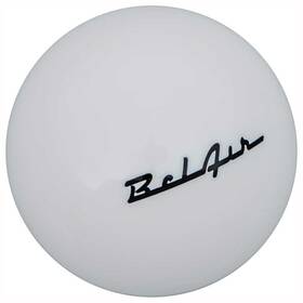D52103 Speed Dawg Solid White Shift Knob With Black Bel Air Script Logo