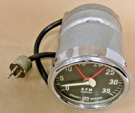 Sjo-s1-53162 Stewart Warner Used Good Geoprene60s Rpmhundreds Tachometer Gasser Hot Rod-300v