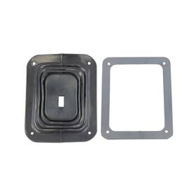 Sp9986 Top Street Performance Tsp - Black Rubber Shifter Boot With Chrome Steel Plate