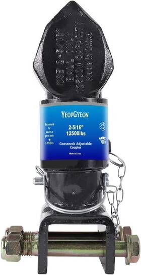 Yeopgyeon 789609218459 Gooseneck Adjustable Trailer Coupler 2-5/16 Inch Ball Size 12500lbs