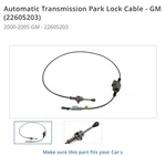 Oem Gm 22605203 A/t Park Cable Brake Shift Interlock 00-05 Cavalier Sunfire. Fixed Price $145.00.