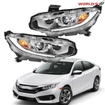 Pair For Honda Civic 2016-2020 Halogen W/led Drl Headlights Assy Chrome Housing. Fixed Price $85.33.