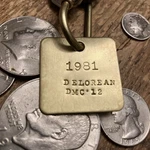 1981 De Lorean Dmc -12 Brass Key Fob 1982, 1983,. Fixed Price $15.95.