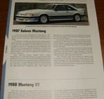 1987 Saleen Mustang Specs Info Photo 88 89 93 Lx Gt Hatch Back Fox Body. Fixed Price $5.99.
