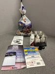 Miscellaneous Aquarium Items, Manuals, Test Solutions *expired*, Reef Sand, Etc.. Fixed Price $18.00.