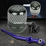 Blue Aluminum Single Bend Short Shifter+gray 5-SPEED Netted Knob For Ek/ej/eg/dc. Fixed Price $22.98.