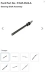 Genuine Ford Steering Shaft F2UZ-3524-A. Fixed Price $175.00.