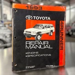 1993 Toyota 4RUNNER Factory Service Manual Oem Vol Engine 3VZ-E 22RE. Fixed Price $62.95.
