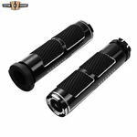 Black 1"HANDLEBAR Grips Fit For Harley Single / Dual Cable Throttle 1973-UP. Fixed Price $35.99.