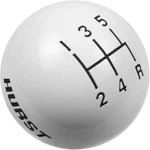 5 Speed Logo Imprinted Knob White 3/8"-16 For Hurst Chrome Shifter Sticks. Fixed Price $49.95.