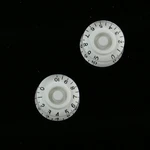 Set Of 2 Guitar Speed Knob Amber White With Black Type. Fixed Price $9.00.