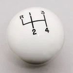 4 Speed Engraved Knob White 3/8"-16 For Hurst Chrome Shifter Sticks. Fixed Price $32.75.