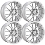 (SET-4) Impact Racing 508 18X8 5X100/5X114.3 38MM Silver Machined Wheels Rims. Fixed Price $760.00.