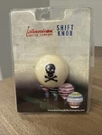American Shifter Co Hand Painted Skull & Crossbones White Cue Ball Knob. Fixed Price $40.00.