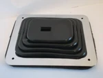 Hurst B&m Style Rubber Shifter Boot W/chrome Plate 5 1/4"X6 3/8" Universal #9630. Fixed Price $16.99.