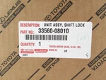 Genuine Oem Toyota 33560-08010 Shift Lock Assy 2004-2010 Sienna. Fixed Price $422.25.