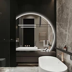 43" Half Moon Led Bathroom Mirror Backlit Frameless Anti-fog Makeup. Fixed Price $282.99.