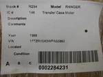 Transfer Case Motor Id 1354648005 Fits 95-00 Ranger 217720. Fixed Price $84.00.