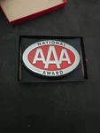 Vintage Aaa National Award Bumper Topper License Plate Accessory Badge. Fixed Price $50.00.