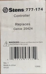 Stens 777-174 Direct Replacement For Genie (GE-20424) Fit Many Lifts. Fixed Price $154.60.